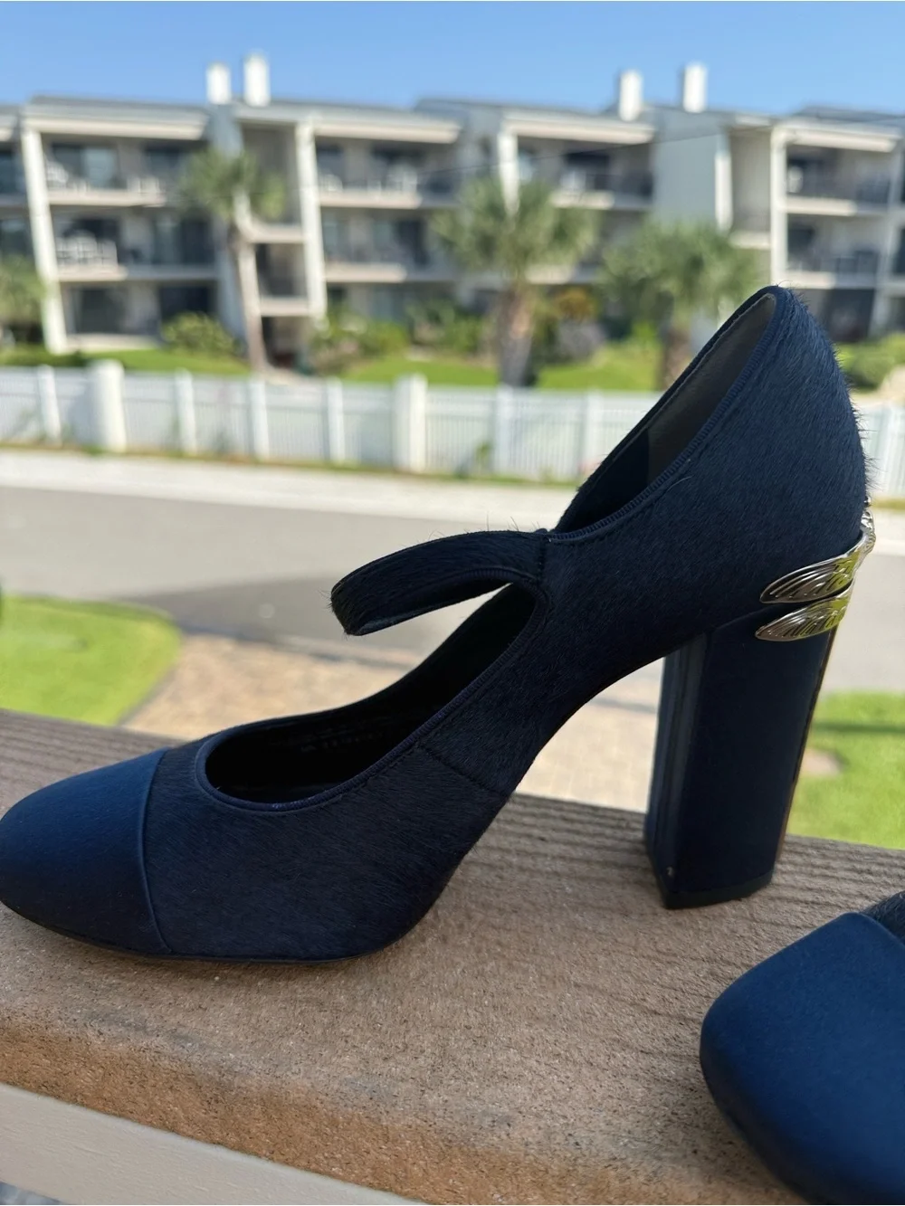 Tory Burch Navy and Deep Blue Mary Jane Heels
